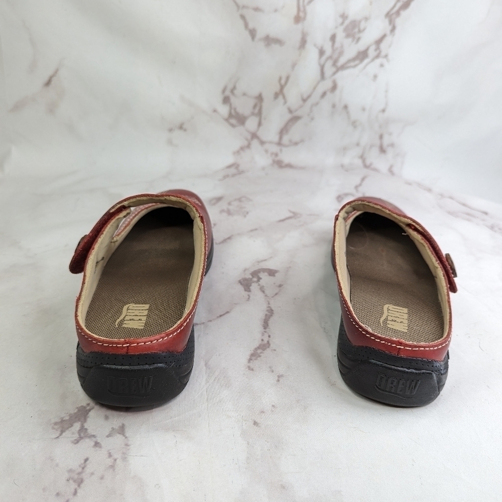 Drew Mary Jane Womens Size 38 US 8 Red Shoes Sandal Slip On Button Hook Shoes - Picture 4 of 11